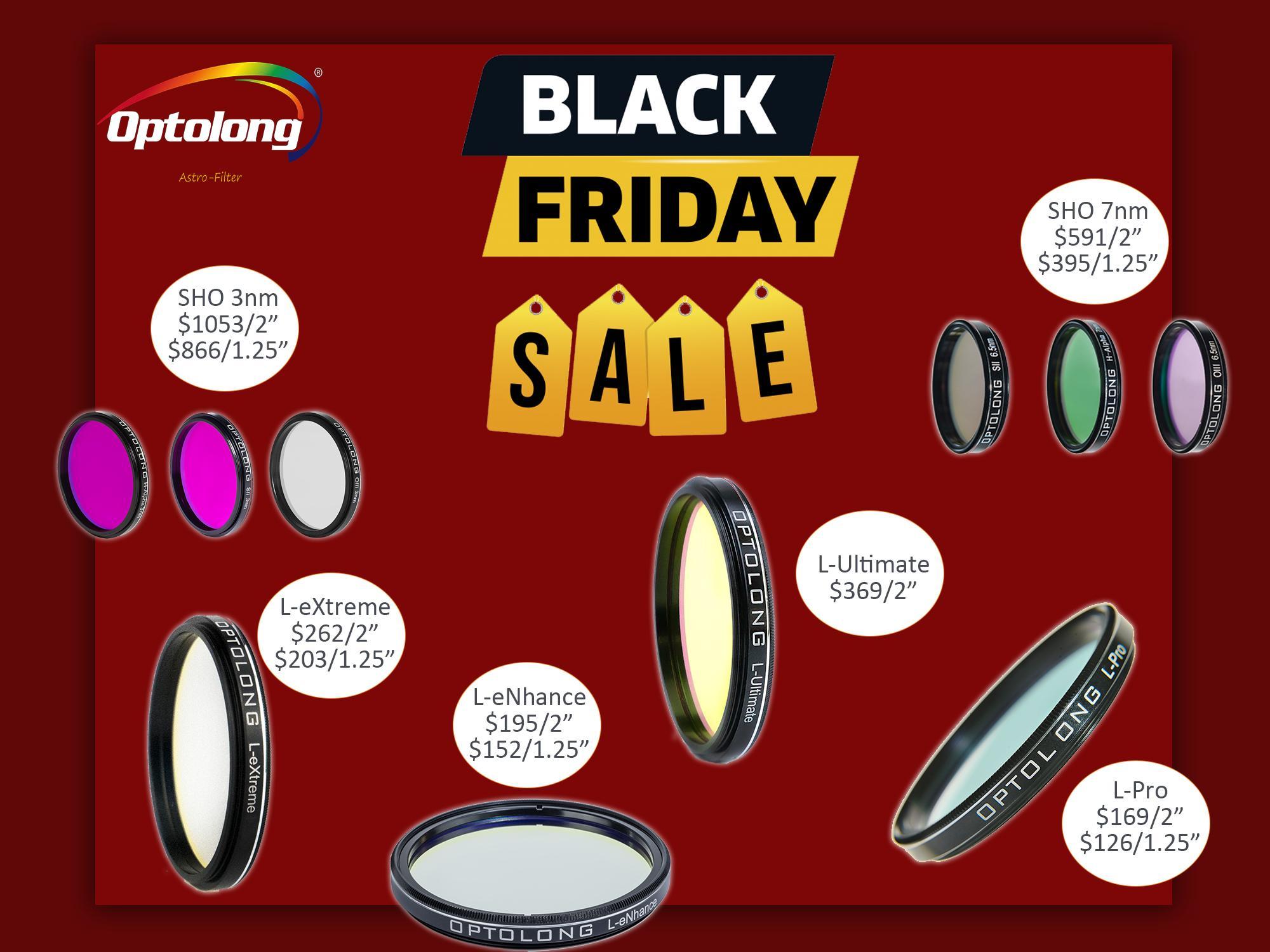 Optolong filters promotion during "Black Friday" will begin from 24th till 30th Nov 2022