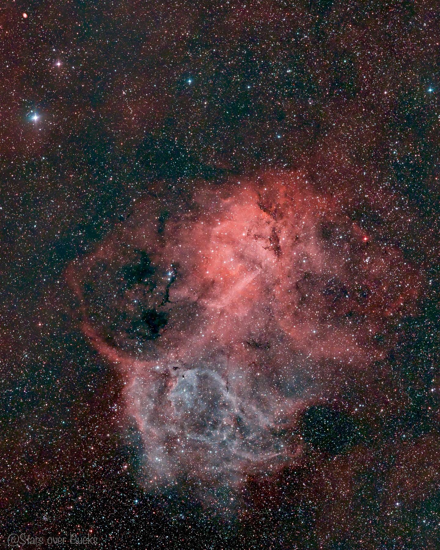 The Lion Nebula (Sh2-132) + Star Over Bucks + L-eXtreme F2